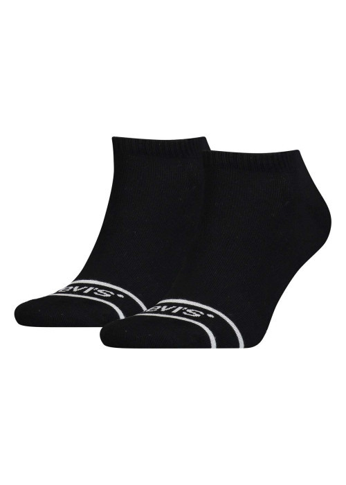 Lot de 2 paires de chaussettes basses en coton mélangé noires unies