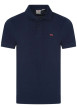 Thumbnail Polo en maille piquée de coton bleu marine à col boutonné et Batwing poitrine