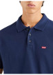 Thumbnail Polo en maille piquée de coton bleu marine à col boutonné et Batwing poitrine - Image 7