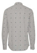 Thumbnail Chemise en coton gris à rayures bleu marine, à coupe slim et col français - Image 2