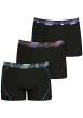 Thumbnail Lot de 3 Boxers noir unis avec une coupe fermée et des lignes imprimées
