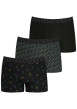 Thumbnail Lot de 3 Boxers en coton noir unis avec une coupe fermée et smiley imprimé