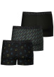 Thumbnail Lot de 3 Boxers en coton noir unis avec une coupe fermée et smiley imprimé - Image 2