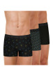 Thumbnail Lot de 3 Boxers en coton noir unis avec une coupe fermée et smiley imprimé - Image 4