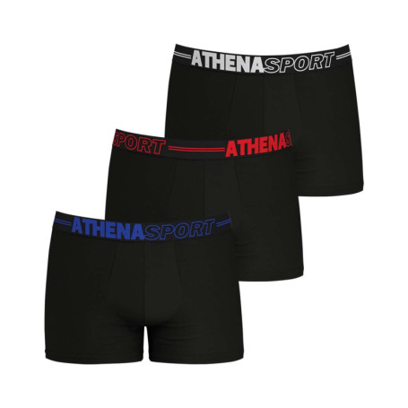 Lot de 3 boxers noirs unis à coupe fermée et...