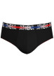 Thumbnail Lot de 3 slips en coton noirs unis avec une coupe fermée et taille au nom de la marque - Image 3