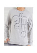 Thumbnail Pyjama en coton mélangé gris chiné avec une coupe droite et un col rond - Image 4