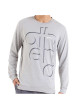 Thumbnail Pyjama en coton mélangé gris chiné avec une coupe droite et un col rond - Image 5