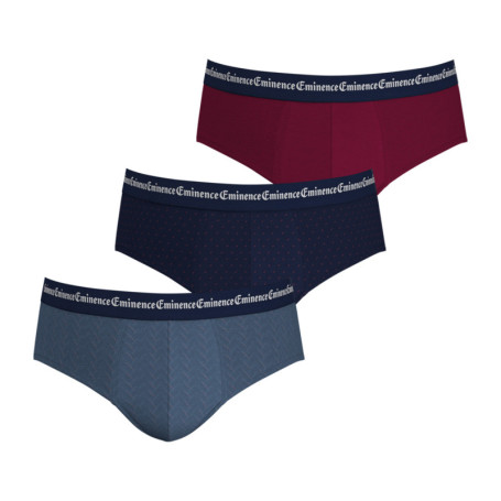 Lot de 3 Slips fermés en coton stretch bordeaux...