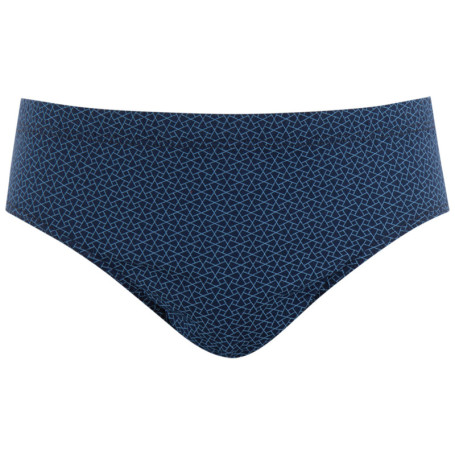 Slip coupe fermée en coton stretch marine à...