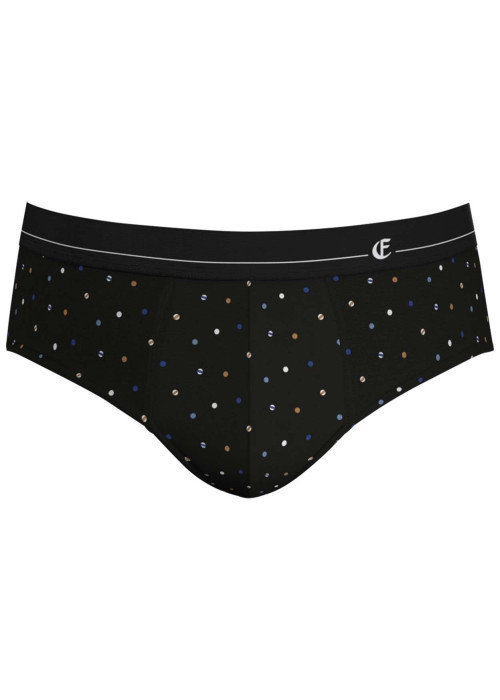 Slip coupe fermée en modal stretch noir à imprimé boules de billard all-over