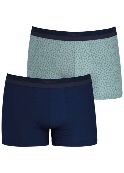 Lot de 2 Boxer coupe fermée en coton biologique bleu à taille élastiquée