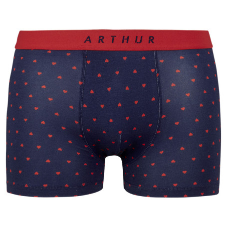 Boxer classique en coton marine avec un imprimé...