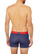 Thumbnail Boxer classique en coton marine avec un imprimé cœurs rouges intégral - Image 2