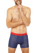 Thumbnail Boxer classique en coton marine avec un imprimé cœurs rouges intégral - Image 4