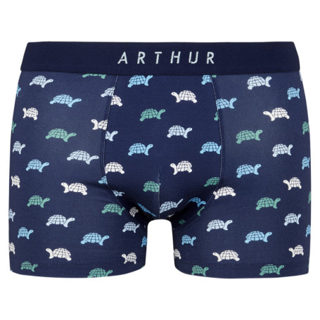 Boxer classique en coton marine avec un imprimé...