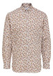 Thumbnail Chemise en coton biologique mélangé blanche imprimé cachemire à coupe slim