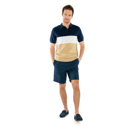 Polo en coton biologique mélangé marine à coupe...