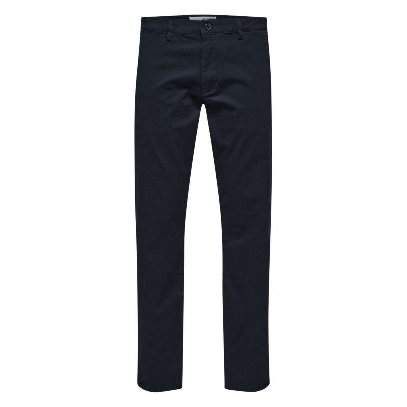 Selected Homme - Pantalon Chino New Miles Marine Uni Avec Une Coupe Slim Et 4 Poches - Marine Selected Homme - Pantalon Chino New Miles Marine Uni Avec Une Coupe Slim Et 4 Poches - Marine