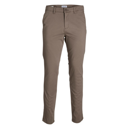 Pantalon chino en coton marron avec 4 poches et...