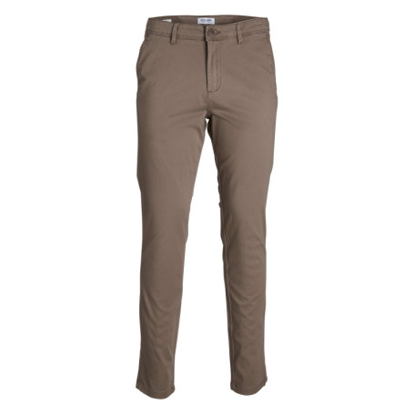Pantalon chino en coton marron avec 4 poches et...
