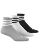 Thumbnail Lot de 3 paires de chaussettes logotypées mi-hautes en coton gris, noir et blanc - Image 2