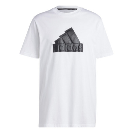 T-shirt en coton blanc uni à coupe droite et un...