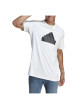 Thumbnail T-shirt en coton blanc uni à coupe droite et un large logo noir débossé - Image 2