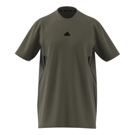 T-shirt en coton kaki uni une coupe droite et...