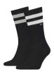 Thumbnail Lot de 2 paires de chaussettes hautes noires avec 2 bandes autour du mollet