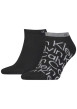 Thumbnail Lot de 2 paires de chaussettes basses noires avec monogramme sur le côté