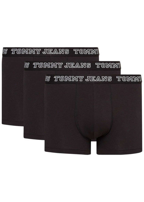 Lot de 3 Boxers en coton mélangé noirs unis avec une coupe près du corps