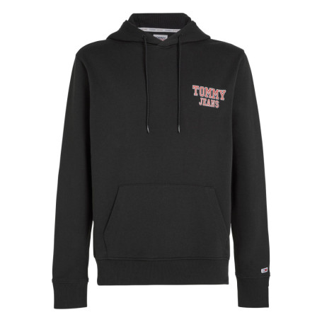 Sweat en coton biologique noir uni avec logo de...