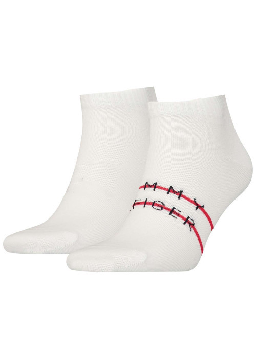 Lot de 2 paires de chaussettes en coton mélangé blanches avec logo à l'arrière