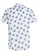 Thumbnail Chemise en lin blanche fleurie avec une coupe droite et un col cubain - Image 2