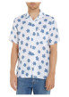 Thumbnail Chemise en lin blanche fleurie avec une coupe droite et un col cubain - Image 3