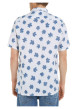Thumbnail Chemise en lin blanche fleurie avec une coupe droite et un col cubain - Image 4