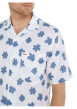 Thumbnail Chemise en lin blanche fleurie avec une coupe droite et un col cubain - Image 5