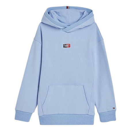 Sweat en coton mélangé ciel uni avec une coupe...