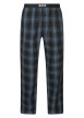 Thumbnail Pyjama Long en coton noir à carreaux avec une coupe fermée et un col rond - Image 3