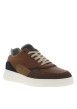 Thumbnail Sneakers en cuir marron à semelle semi-compensée blanche et lacets plats - Image 2