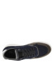 Thumbnail Sneakers en cuir marine à semelle semi-compensée blanche et lacets plats - Image 4