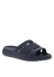 Thumbnail Claquettes bleues à semelle plateforme grainée avec nom de la marque débossé - Image 3