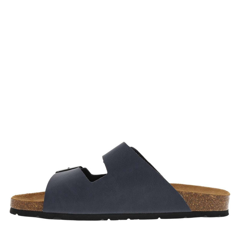 Pepe Jeans - Mules Aspect Cuir Patiné Bleu Marine, Double Boucle Et Semelle En Liège Résiné - Bleu Marine Pepe Jeans - Mules Aspect Cuir Patiné Bleu Marine, Double Boucle Et Semelle En Liège Résiné - Bleu Marine