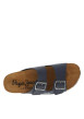 Thumbnail Mules aspect cuir patiné bleu marine, double boucle et semelle en liège résiné - Image 4