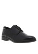 Thumbnail Derbies en cuir noir à bout pointu, talon décroché bas et lacets ronds enduis - Image 3