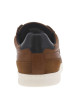 Thumbnail Baskets basses en cuir cognac avec des lacets plats bleu marine - Image 4