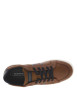 Thumbnail Baskets basses en cuir cognac avec des lacets plats bleu marine - Image 5
