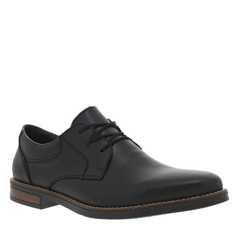 Rieker® - Derbies En Cuir Noir à Talon Aspect Boisé Décroché Bas Et à Lacets Ronds Enduis - Noires Rieker® - Derbies En Cuir Noir à Talon Aspect Boisé Décroché Bas Et à Lacets Ronds Enduis - Noires