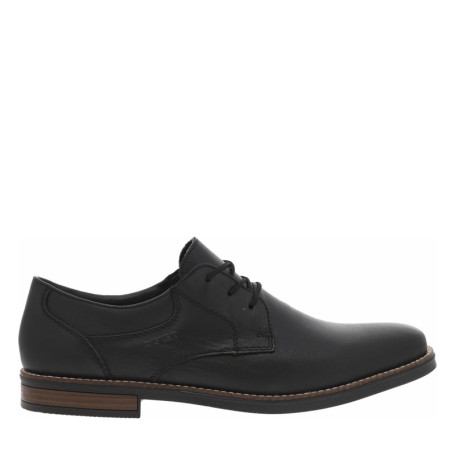 Derbies en cuir noir à talon aspect boisé...